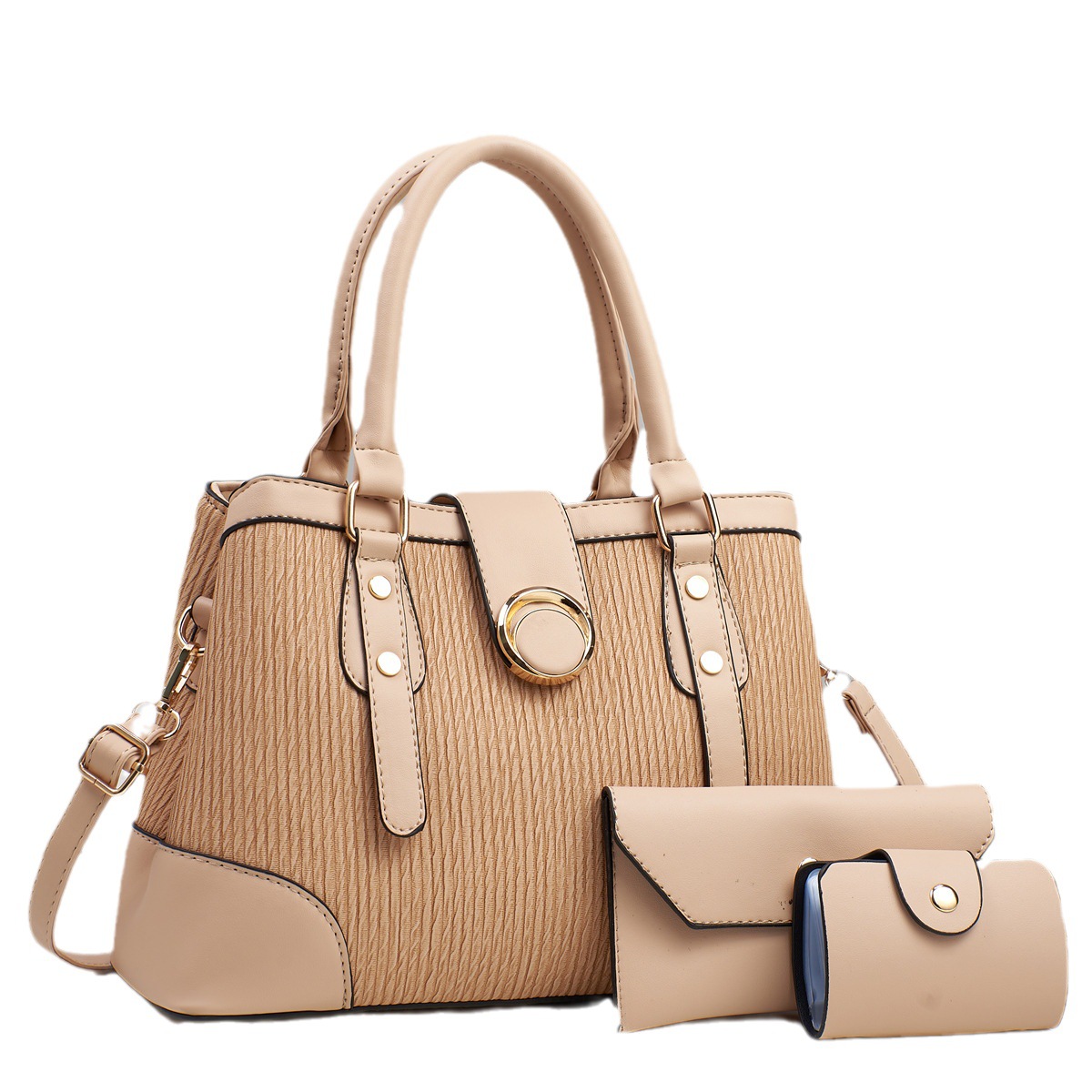 Bolso de mano estriado bolso de tres piezas bolso de moda bolso de hombro bolso de mujer bolsos clásicos bolsos de comercio exterior