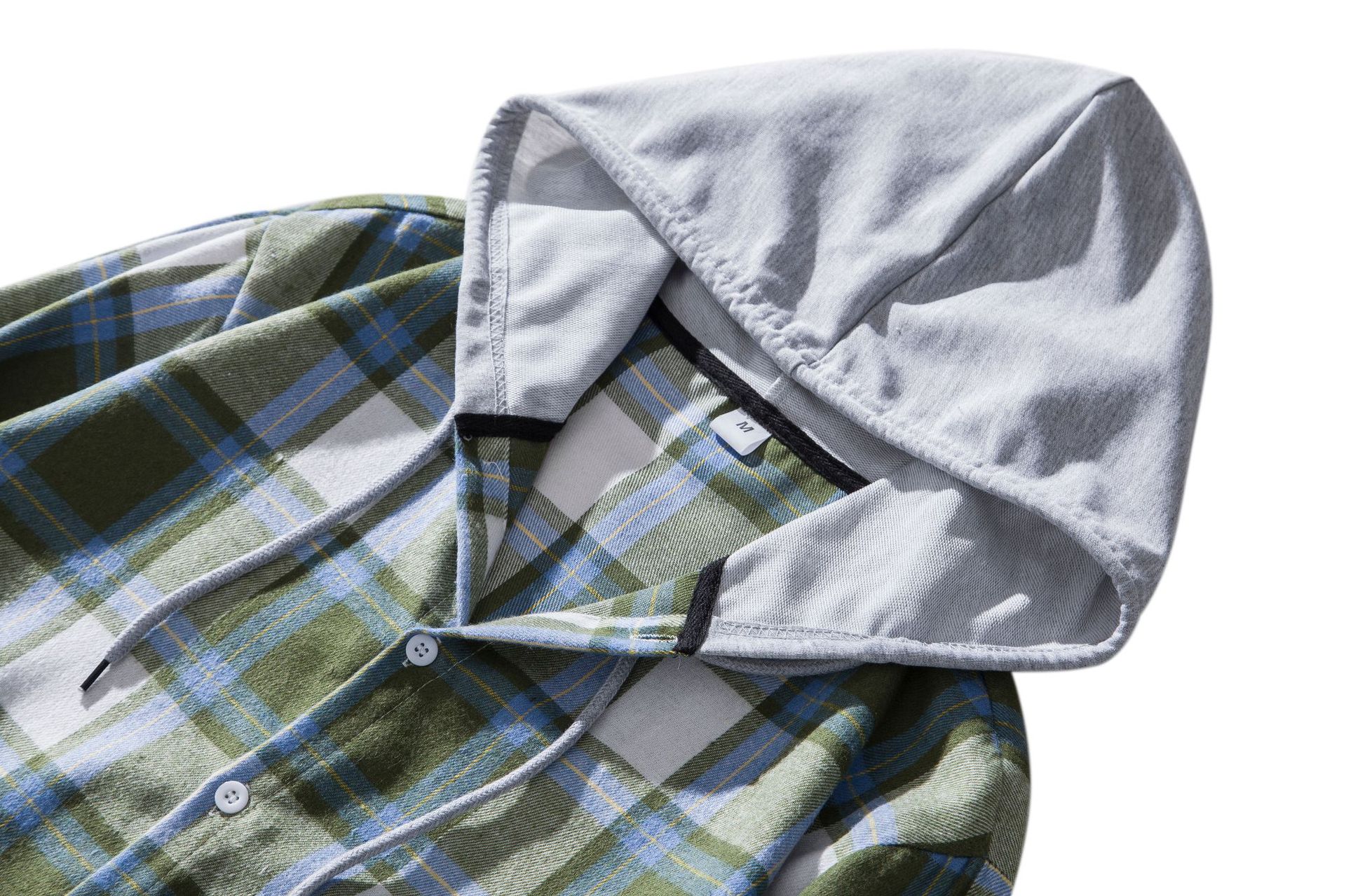 Herren Flanellhemd Mit Kapuze Kariertes Oversized Freizeithemd_voghion.com