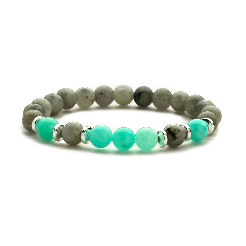 Pulsera creativa pareja a juego de piedra natural flash piedra pulsera de cuentas Ojo de Tigre ágata pulsera elástica transfronteriza