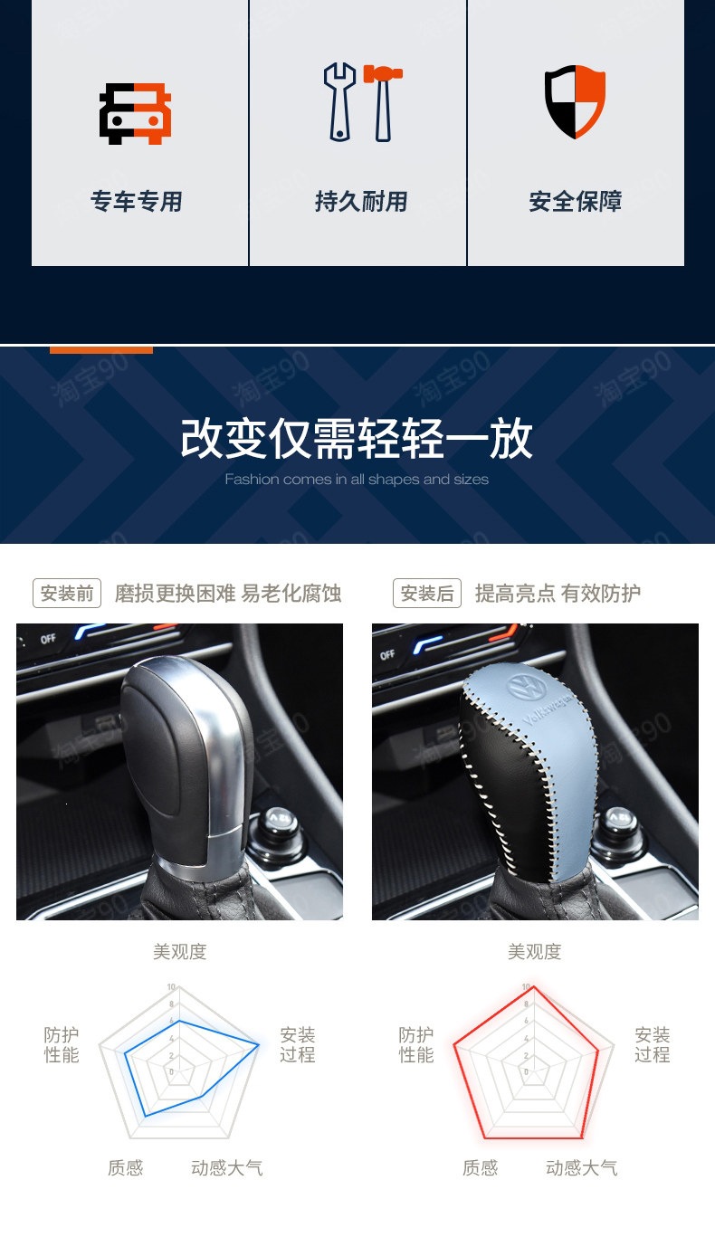 Polo gear shift knob cover, Lavida, Sagitar, Jetta, Bora gear shift cover, Beetle automatic gear shift knob cover