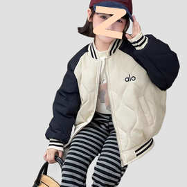 儿童羽绒棉服2026秋冬儿童洋气假两件夹棉童装宝宝外套小童棉衣潮