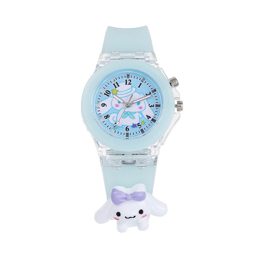 Sanrio Cartoon Children's Watch Children's Elementary School Colorful Luminous Silicone Strap Doll Electronic Watch