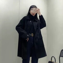 高端双面羊绒大衣女秋冬季2025新款小个子宽松中长款羊毛呢外套女