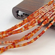 2mm天然无优化红玛瑙四方珠正方粒散珠手工DIY手链项链饰品配饰