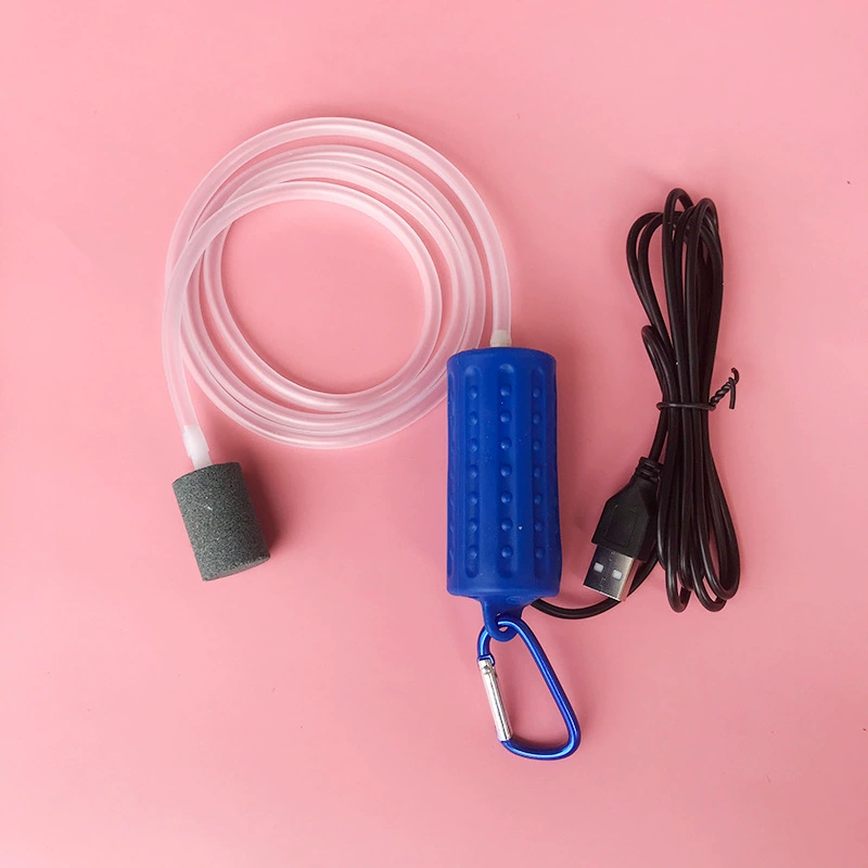 USB бесшумный кислородный насос портативный аэратор для аквариума, силиконовый корпус, микродвигатель DC 5V, 7×3 см
