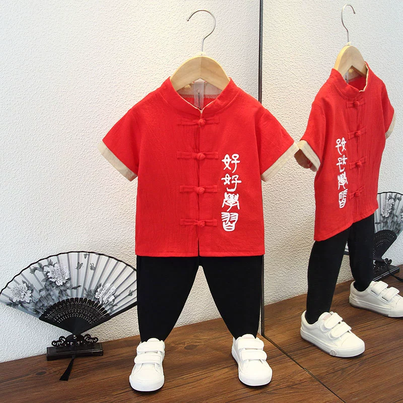 Hanfu, helmet, thin retro children's set