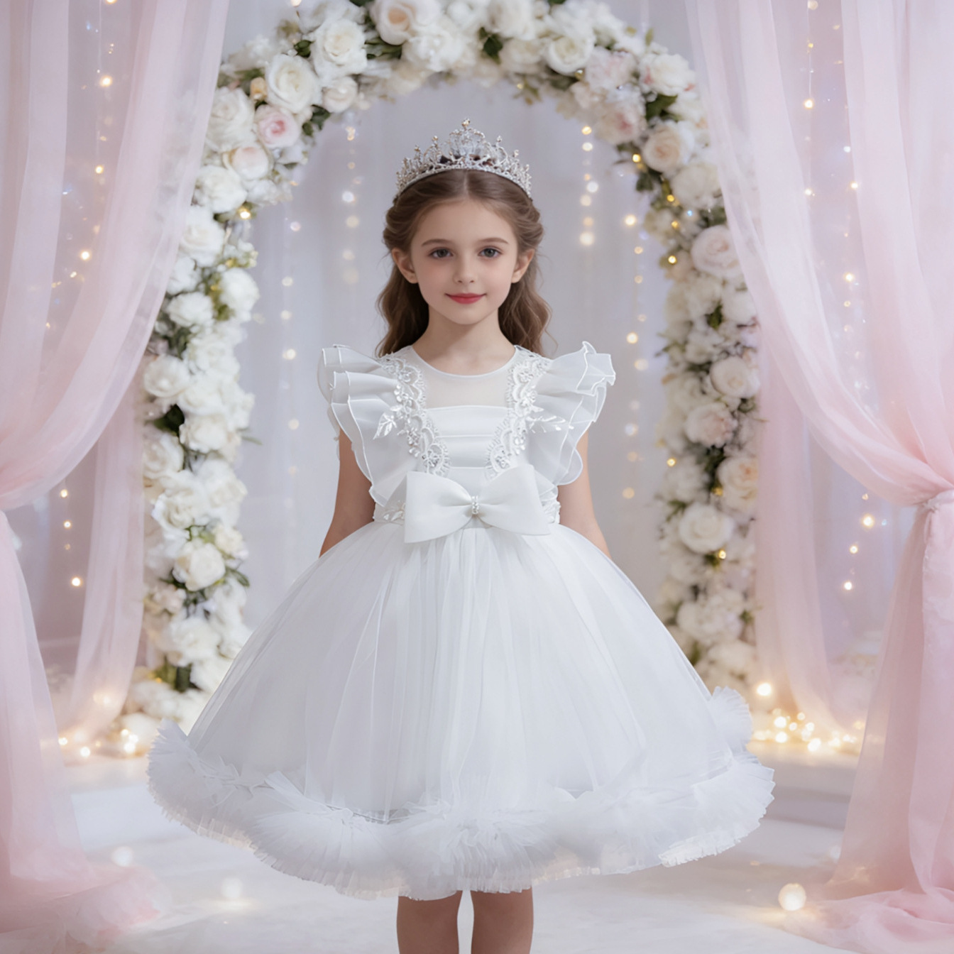 Vestido de niña de flores transfronterizas nuevo vestido de princesa red vestido de niña vestido de boda vestido de piano