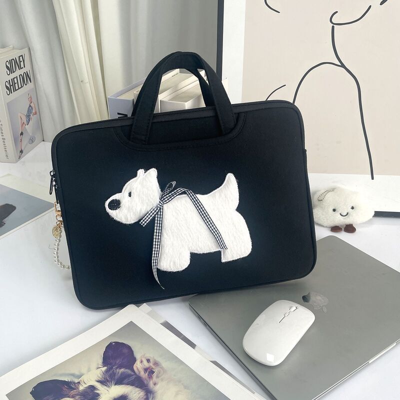 Customized DIY Personalized Pure Color Laptop Bag Satchel 11/13/14/15/15.6/ 16inch Black