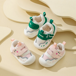 New 2024 spring key shoes women's non-slip wear-resistant toddler shoes men's soft bottom mesh breathable baby shoes wholesale
