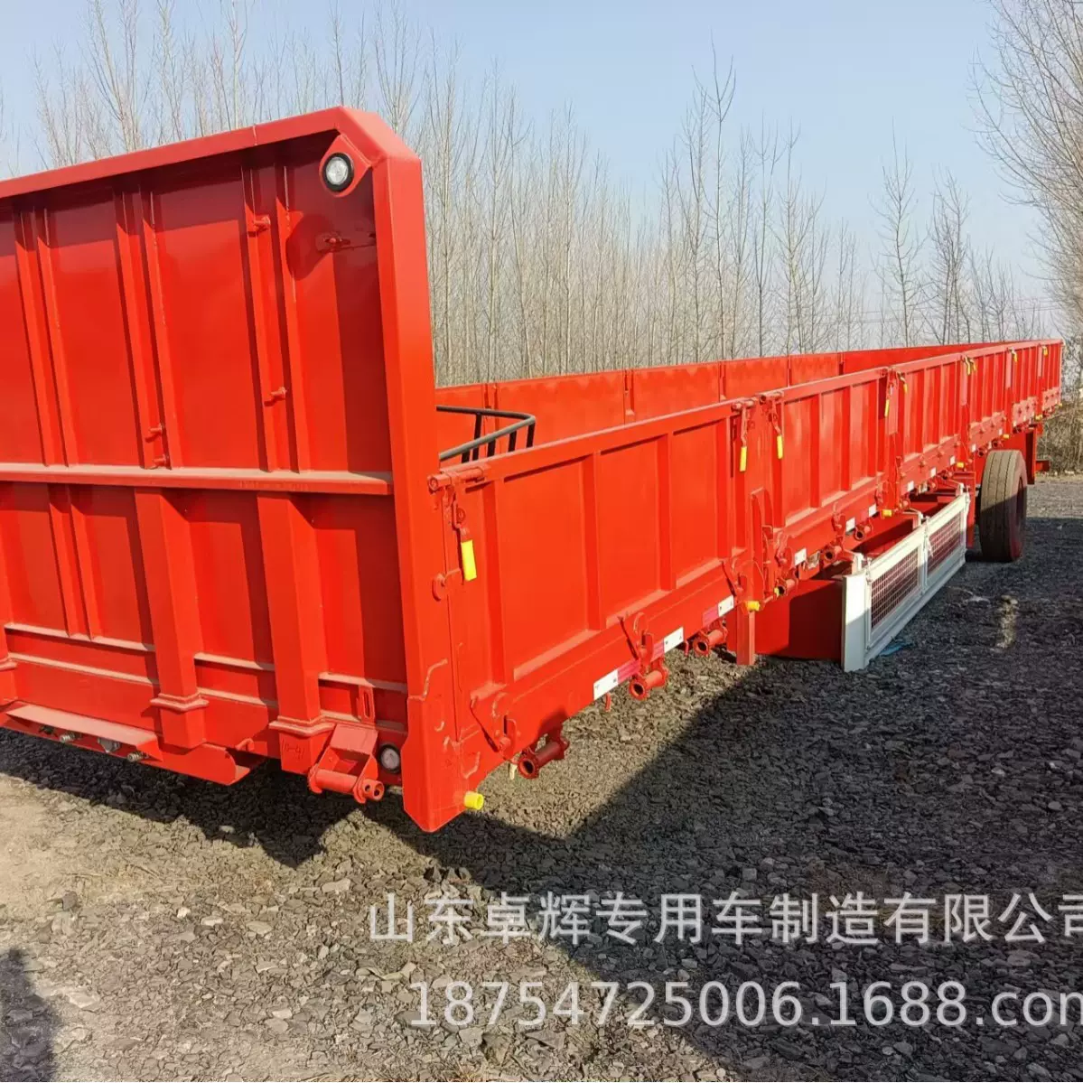 跨境供应侧翻自卸半挂车中亚砂石料煤炭运输空气悬架气囊提升挂车