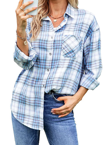 European and American Independent Website Women's Spring/Summer Cardigan Top Long-Sleeved Plaid Shirt European and American Hot Style