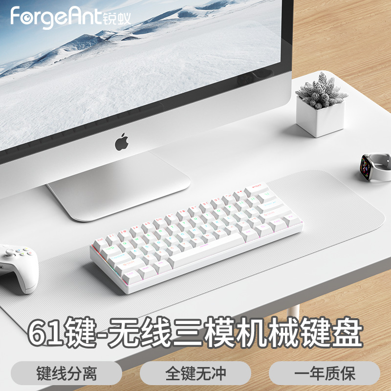 Ruiyi F61 メカニカルキーボード e スポーツゲームオフィスワイヤレス 3 モードノートブックデスクトップポータブル男性と女性のキーボード|undefined
