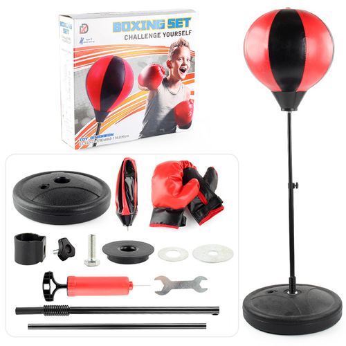 Adult leisure stress relief toy tumbler vertical boxing speed ball sports trainer inflatable boxing ball set