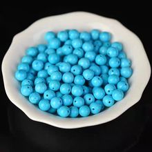 高瓷绿暴力蓝菱镁矿仿绿松石散珠子diy水晶圆珠串珠手工饰品配E18