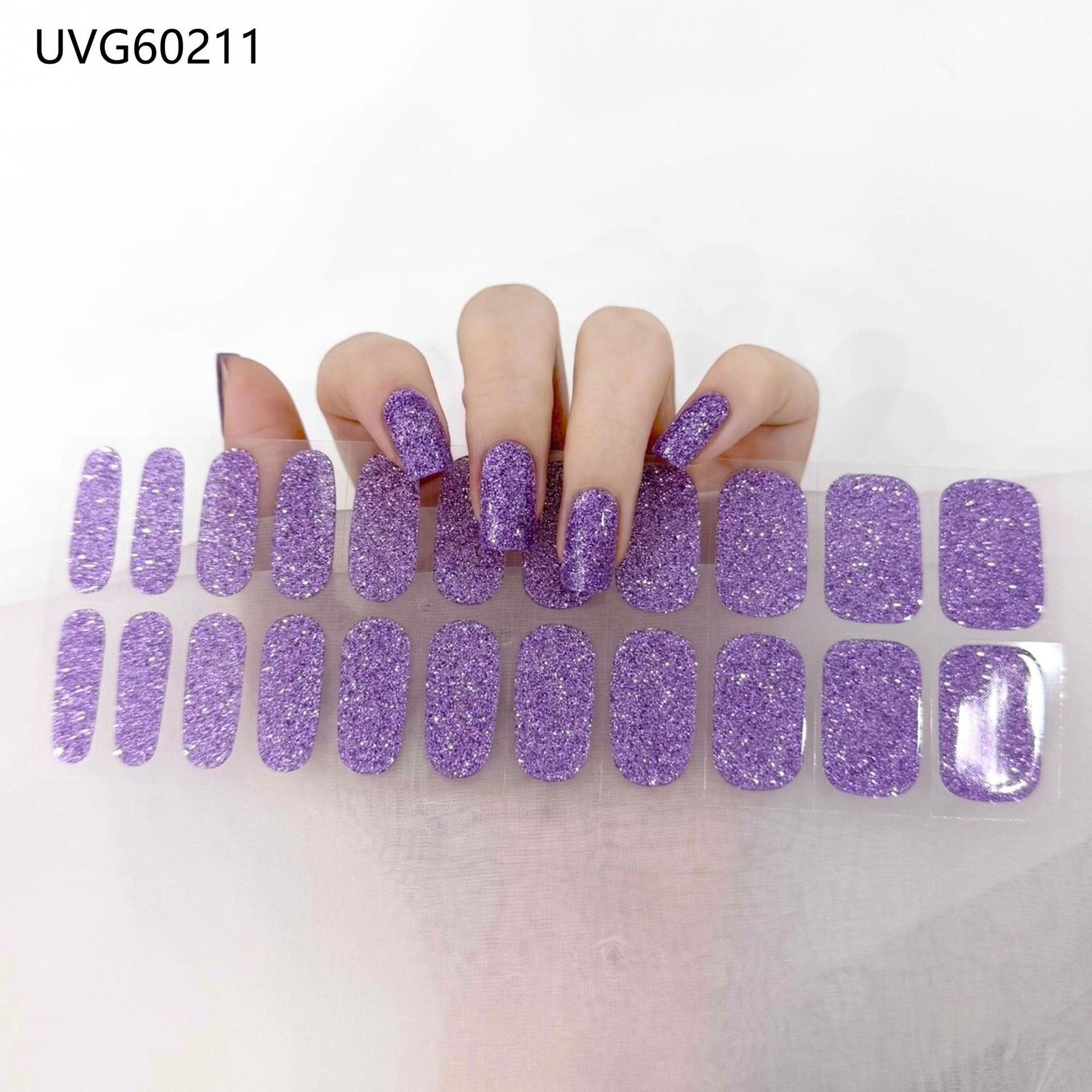 Pegatinas de uñas de gel UV transparentes efecto hielo, semicuradas, con lámina dorada, fototerapia, efecto película de aceite