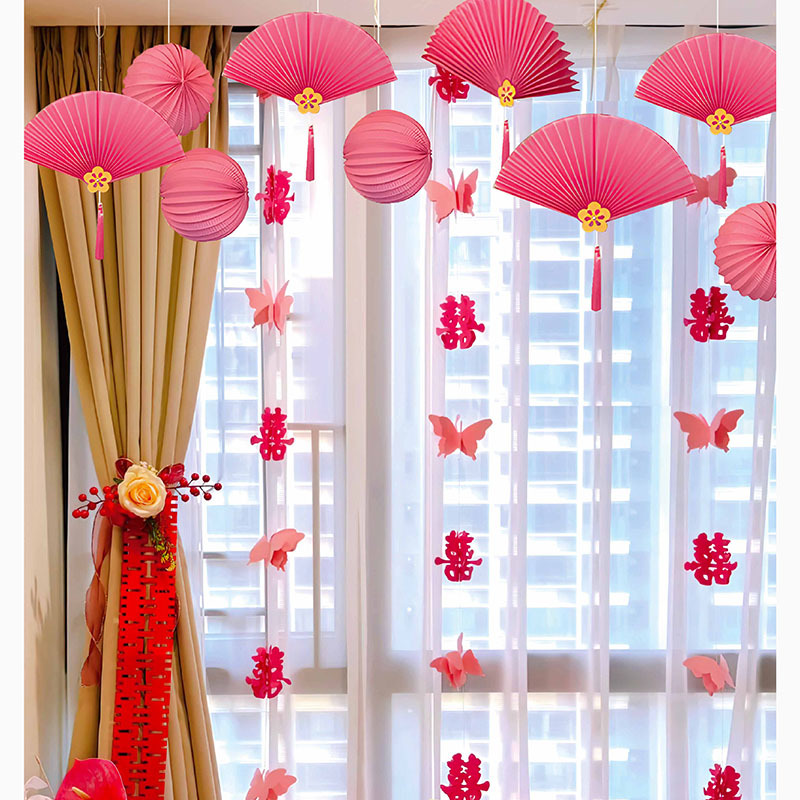 Decoración de la casa de boda conjuntos de artículos de boda nueva casa diseño de ventanas de sala de estar mariposa colgante linterna artículos de boda