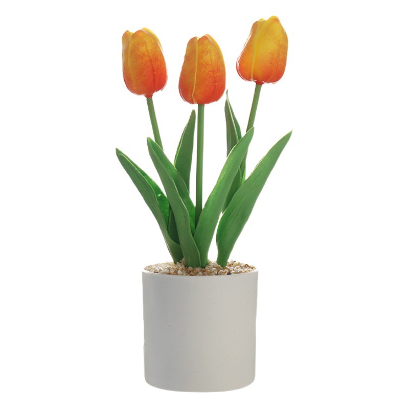 Flor artificial pu sentir tulipán creativo decoración interior bonsai suministro directo de fábrica planta simulación olla