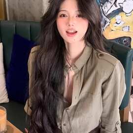 【松弛主义】春夏韩系复古风宽松单排扣设计感翻领长袖工装衬衫女