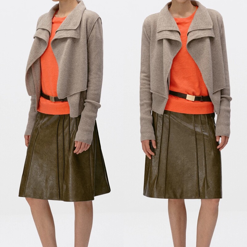 Simple Project* "Origami Cardigan" Women's Slim Fit Double-Breasted Cardigan / Wool in Picture Color for Women