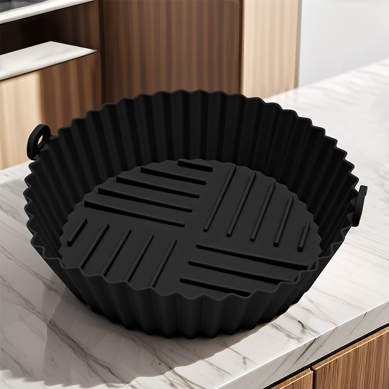 シリカゲルエアフライヤー焼き皿円形再使用可能耐高温シリカゲルインナー断熱マットオーブン焼き皿|undefined