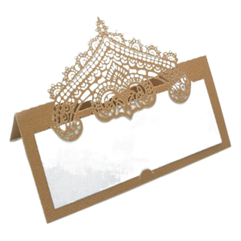 Трансграничная трехмерная кружевная карточка сиденья Лазерная полая Праздничная рукописная открытка свадебный стол визитка в наличии