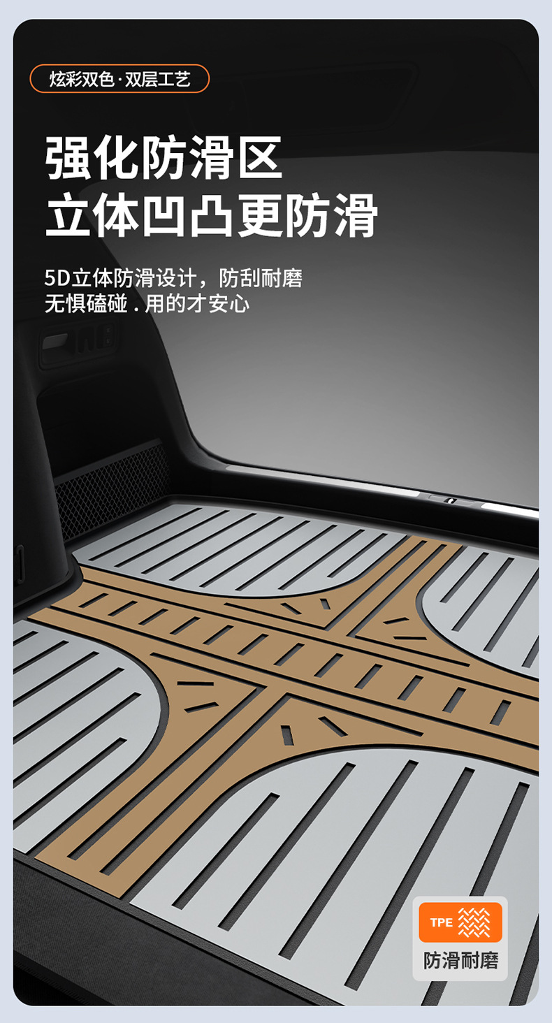 Suitable for the New Xiangjie S9T, Special Colorful Tpe Car Trunk Mat, Car Accessories Trunk Mat