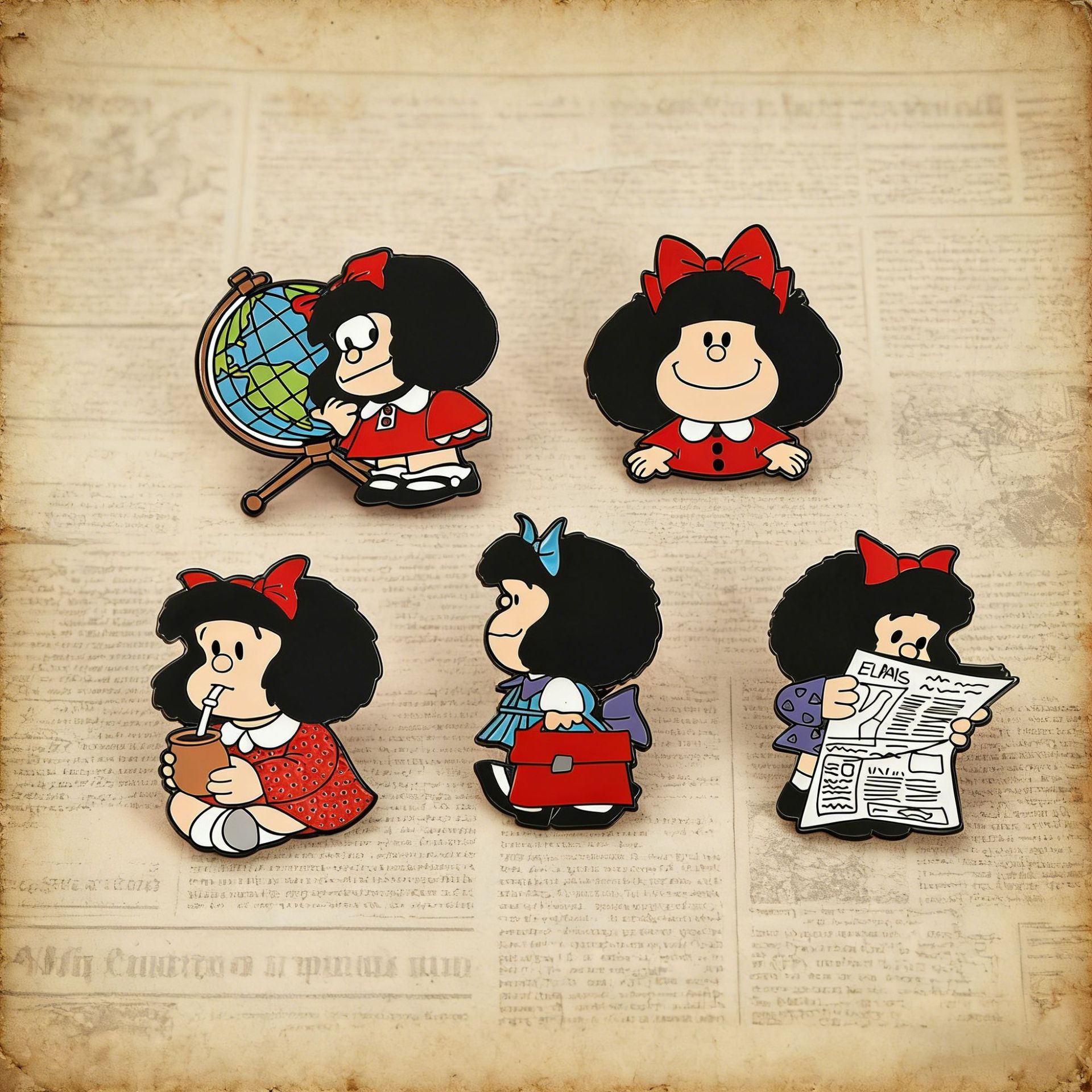 卡通玛法达徽章滴油胸针套装环保合金卡通角色衣饰书包装饰徽章