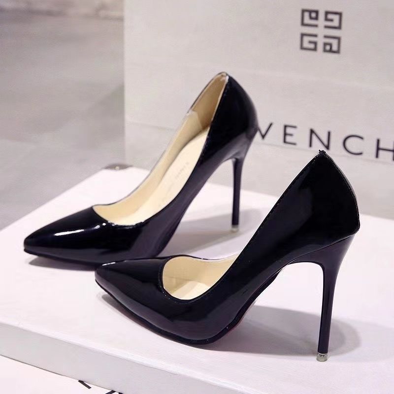 Pointed-toe Surface High-heels Shoes