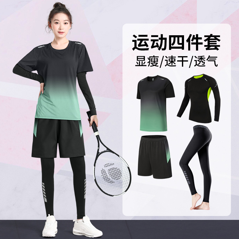 Trajes deportivos de bádminton de primavera de mujeres nuevos trajes de yoga de acondicionamiento físico de manga larga ropa de entrenamiento de tenis