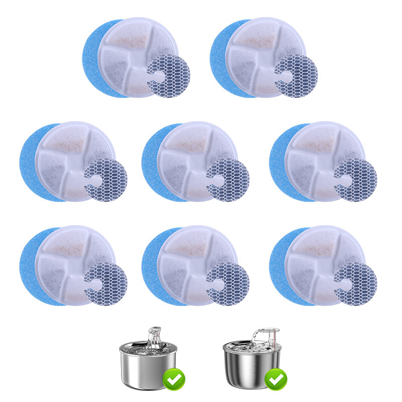 Dispensador de agua para perros y gatos, filtro de algodón, carbón activado, adecuado para una variedad de bebederos para mascotas, filtro de impurezas del cabello, agua de circulación