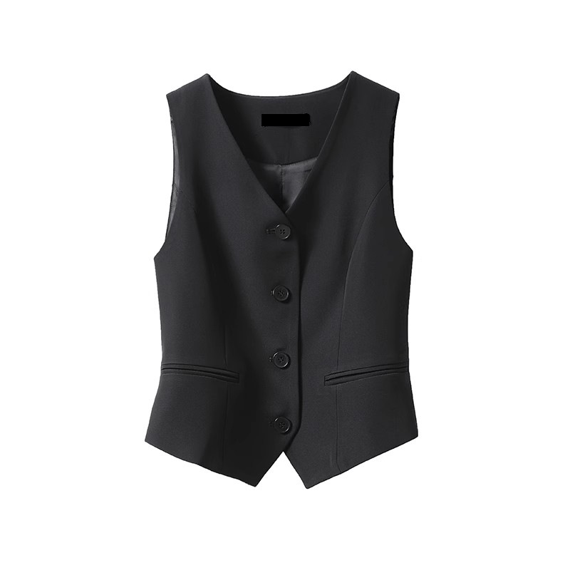 V Neck Suit Vest Women's 2025 Summer New Style Waist Slimming Look Retro High-End Waistcoat Sleeveless Top