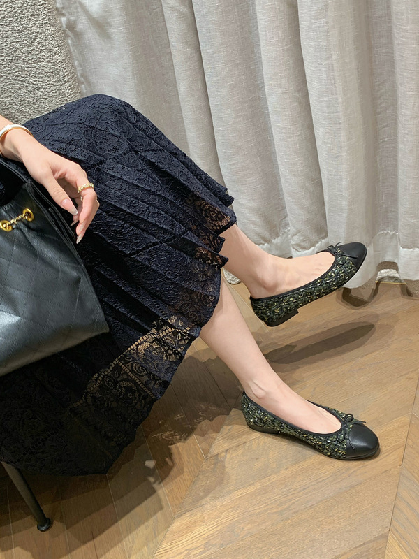 羊皮葡萄妈同款经典拼接圆头芭蕾平底鞋蝴蝶结低跟小香风浅口单鞋|undefined