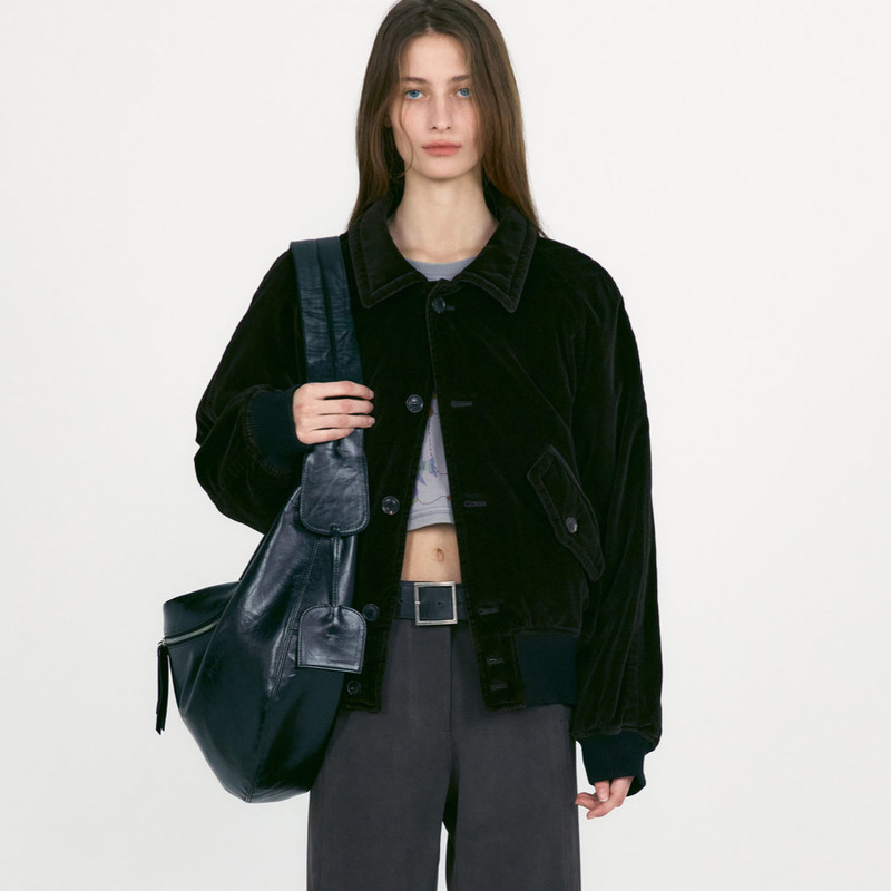 In Stock Low Cla*Sic Autumn New Classic Versatile Loose Lapel Washed Velvet Jacket for Women