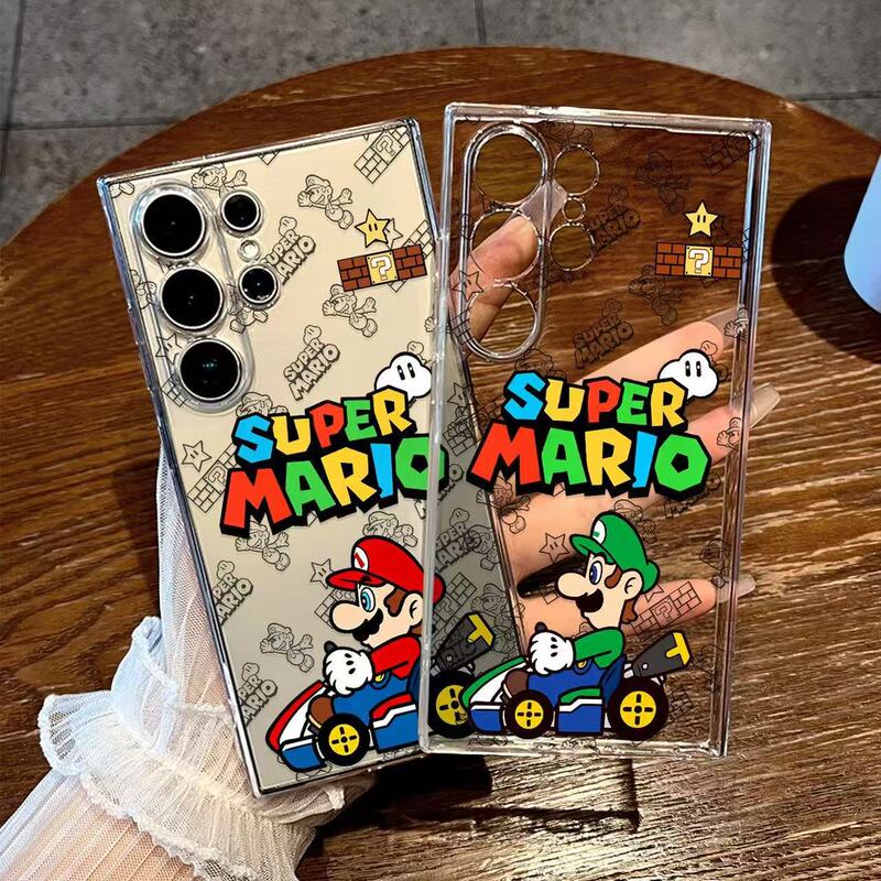 Suitable for Samsung S26 phone case, sports car Mario Galaxy S25 new transparent S24 lens full protection S23+