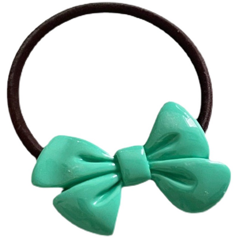Summer Fresh Style Jelly Texture Acrylic Bow Hair Ring Horsetail Hair Rope Hair Strap Sweet New_voghion.com