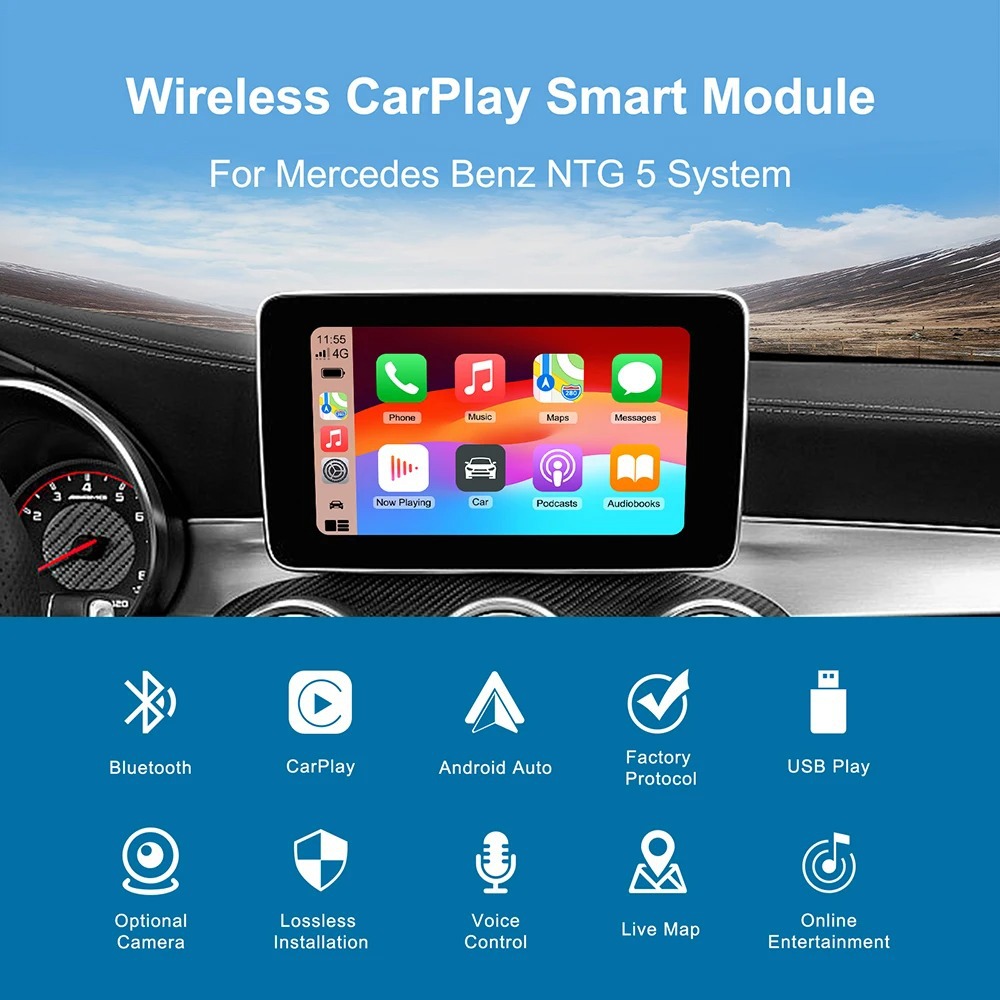 Cross-Border Suitable for Mercedes-Benz Ntg 5.0 System Wireless Carplay Android Auto Decoder