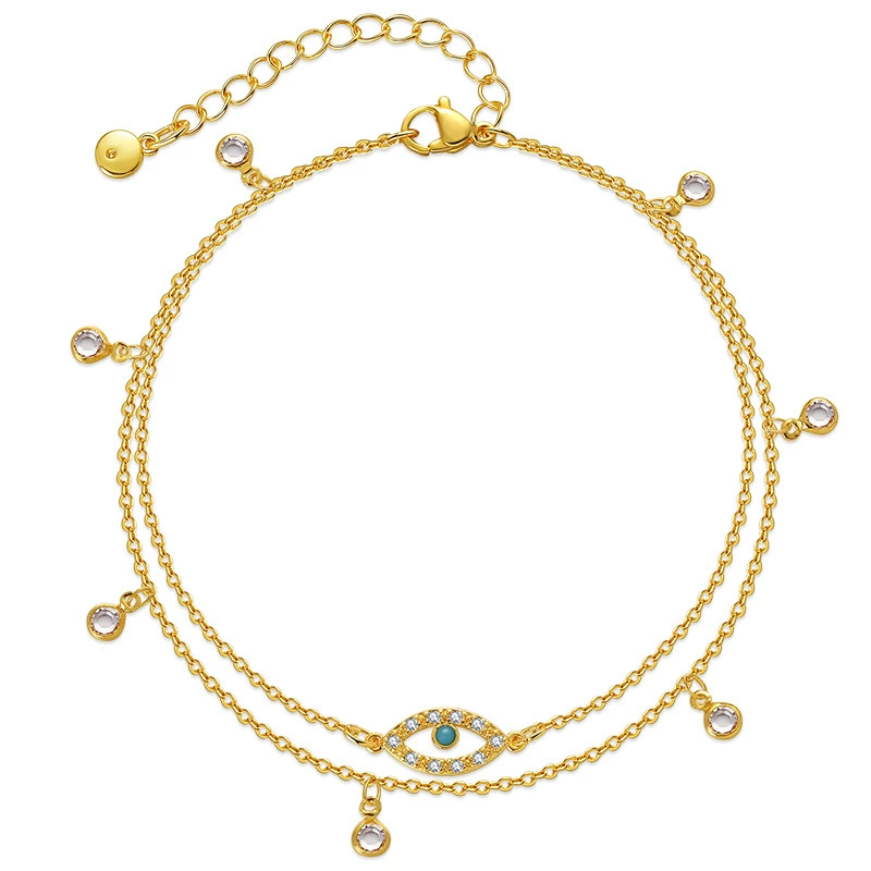 Small design accessory, zirconium, chain, ankle bracelet, Amazon, 18 carat white gold, wholesale