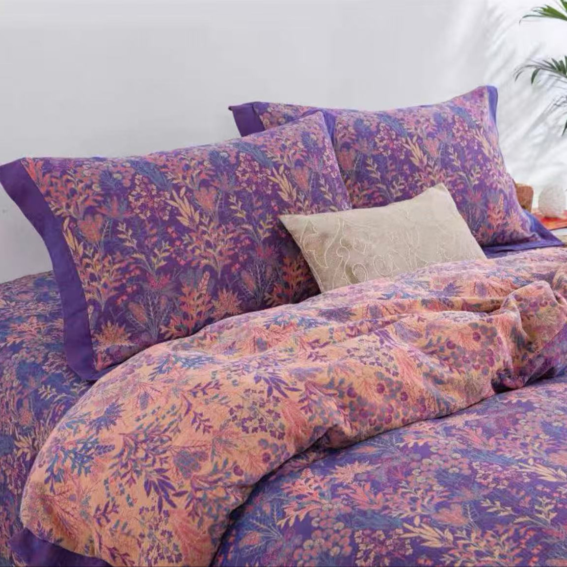 Kit de hilo de doble capa de lavado aeróbico con agua, conjunto de cuatro piezas para dormitorios estudiantiles, conjunto de tres piezas en la cama lavable a máquina para cuatro estaciones