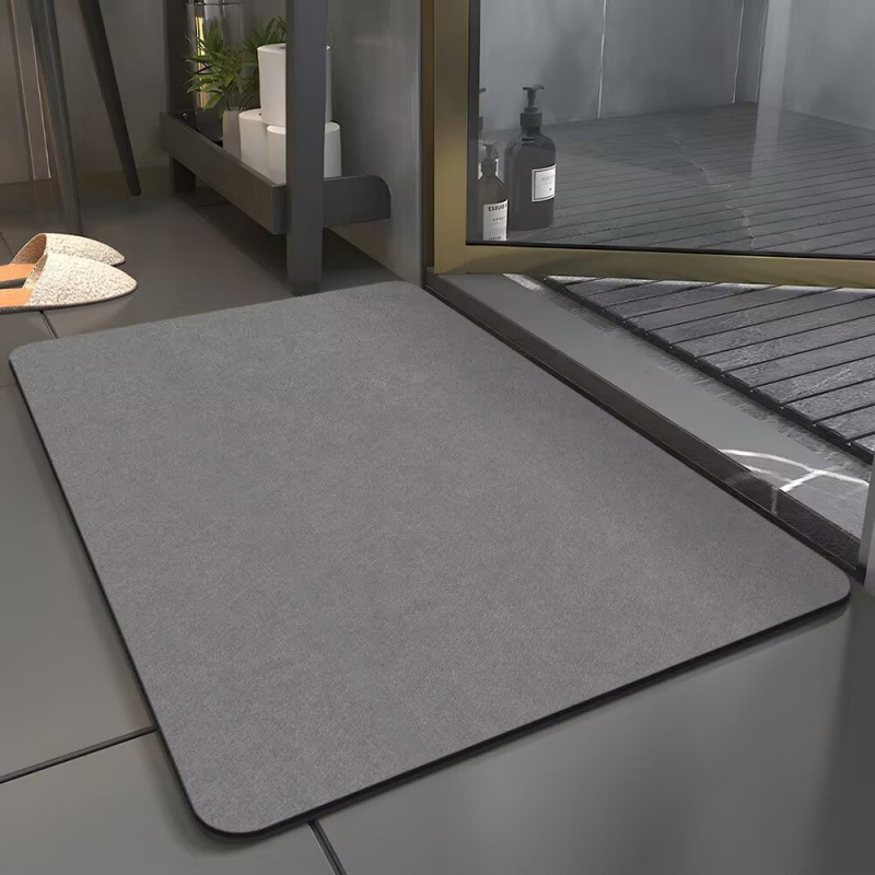 Cross-border solid color bathroom floor mat wholesale bathroom water absorption quick-drying dirt-resistant non-slip diatom mud cushion foot mat