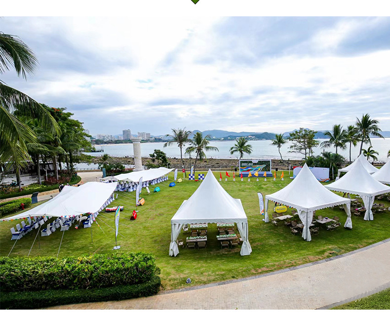 Pengcheng's new printed black vinyl canopy tent is designed for outdoor camping, requires no assembly, opens quickly, is rainproof, and can be customized with a logo