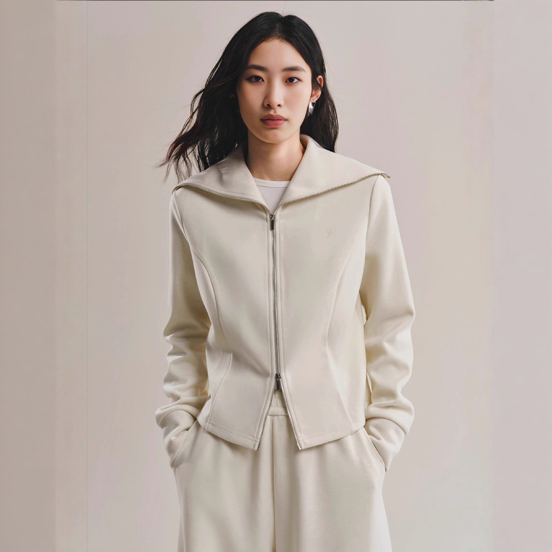 Domestic Niaojia 2025 New Autum Women's Fashion Large Lapel Sweatshirt Casual Pants Suit A1Cpf410M