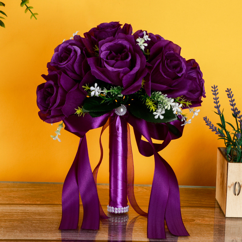 Forest Rose Hand Bouquet Western Wedding Bride Maid Hand Bouquet SHEIN Cross-border Hand Bouquet Source 