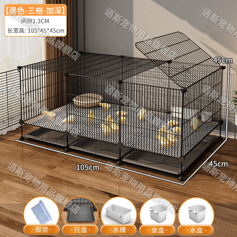 105/45/45를 깊게 하여 이동 공간을 늘리고 더 많은 자유를 누리세요 - 원스톱 시설: 먹이통 + 먹이통 + 트레이 + 발 패드