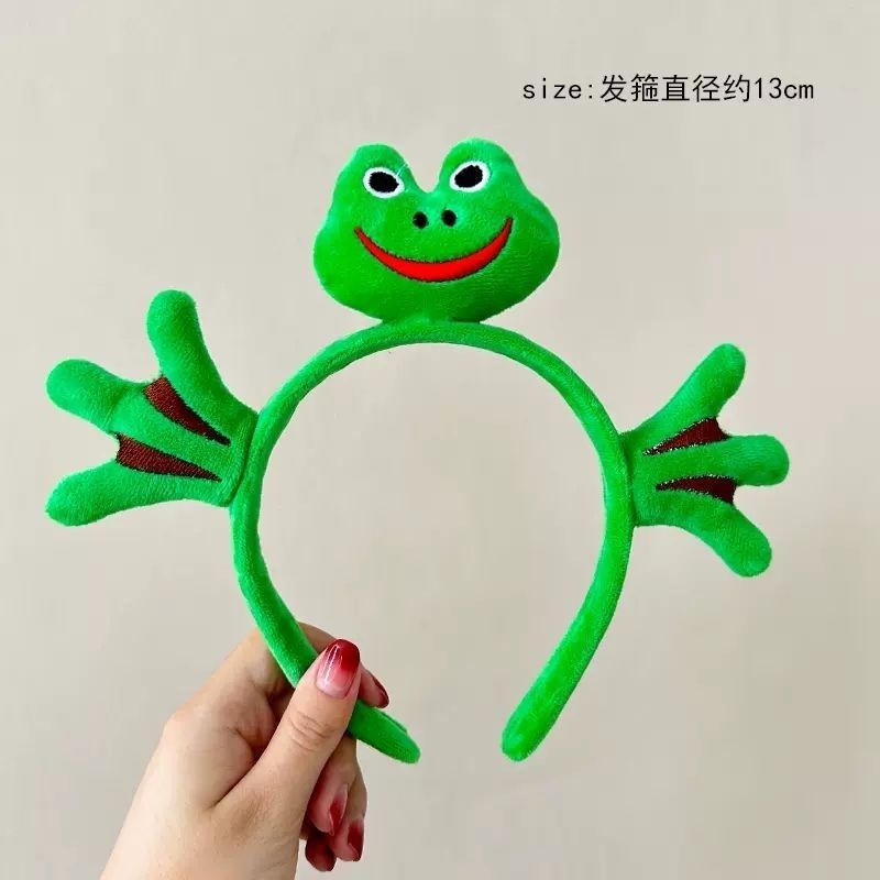 Banda de cabello de ranas lindas bandas de dibujos animados para lavar la cara de mujeres maquillaje especial banda de cabello máscara de lavado pelusa nueva tarjeta de cabello