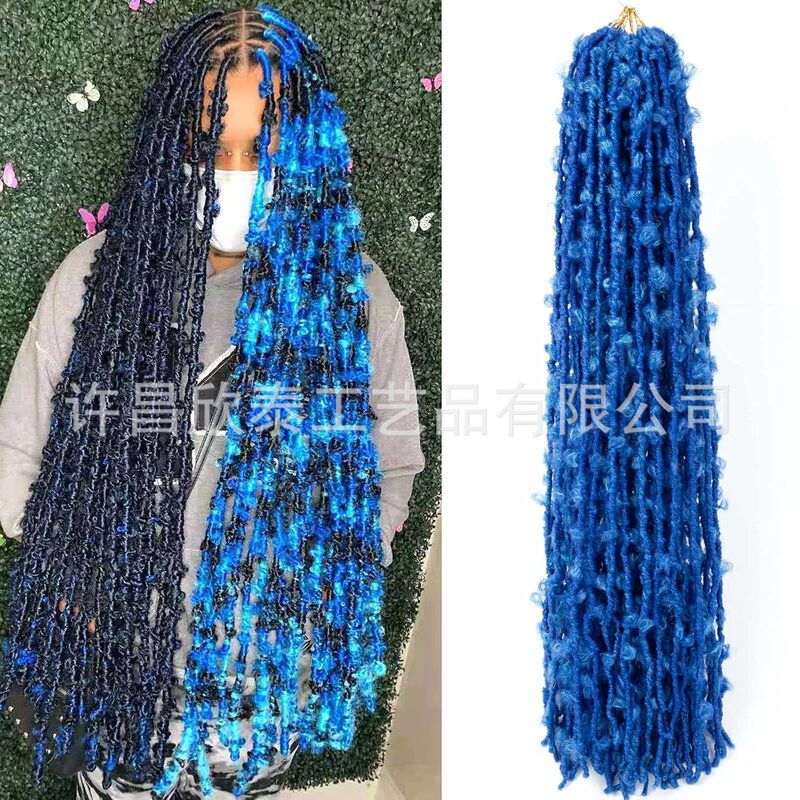 Best-Selling in Europe and America, Handmade Butterfly Locs Hair Crochet Braids, Butterfly Curly Dreadlocks Wig