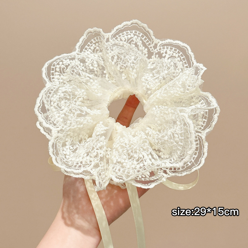 Temperamento floral intestino grueso anillo para el cabello bola femenina cabeza cuerda dulce cola de caballo cuerda para el cabello banda de goma de alta calidad accesorios para el cabello al por mayor