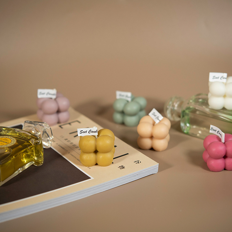 Pequeño Cubo de aromaterapia vela creativa pequeño regalo hecho a mano decoración del hogar Accesorios de tiro pequeño cubo vela