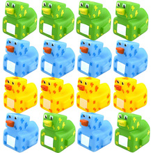 亚马逊爆款搪胶鸭子吱吱叫戏水洗澡玩具方形美国鸭子玩具