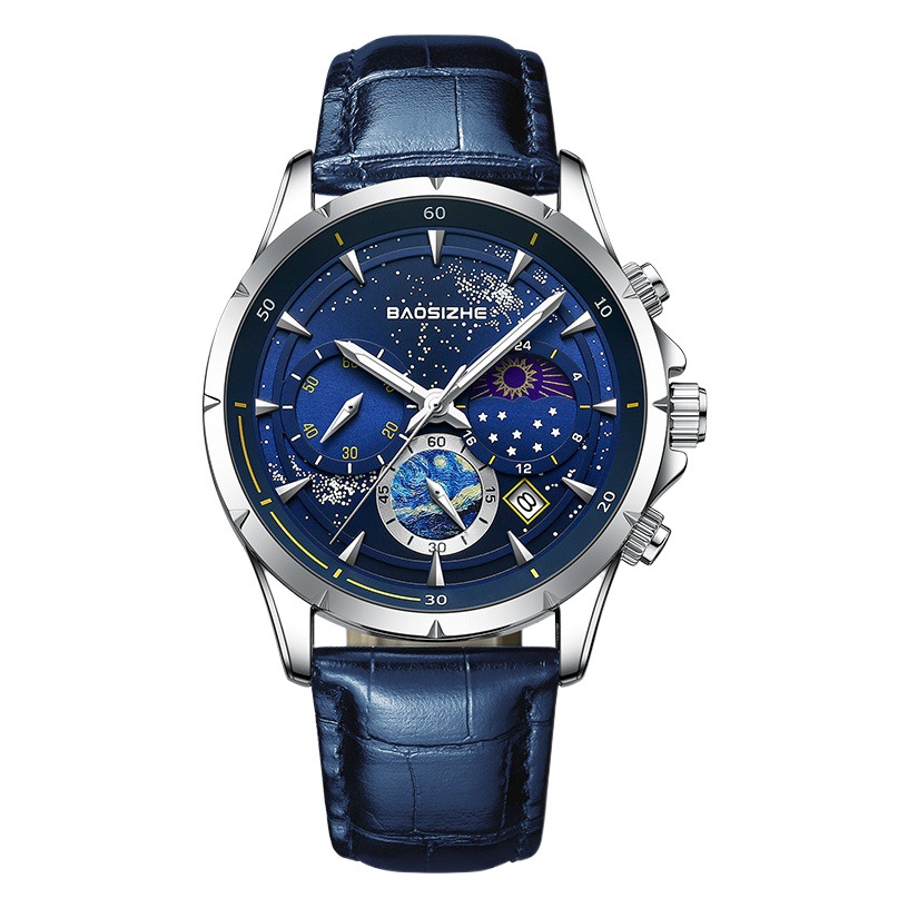 Reloj Baosizhe Starry Sky para hombre, reloj mecánico de cuarzo resistente al agua, reloj para estudiantes, reloj de pulsera para niños, suministro exclusivo transfronterizo