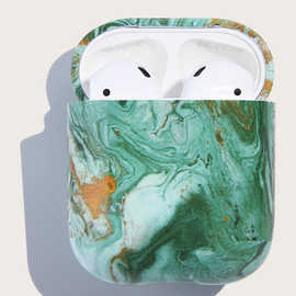适用airpods保护套耳机盒苹果无线蓝牙防尘耳机套大理石纹外壳